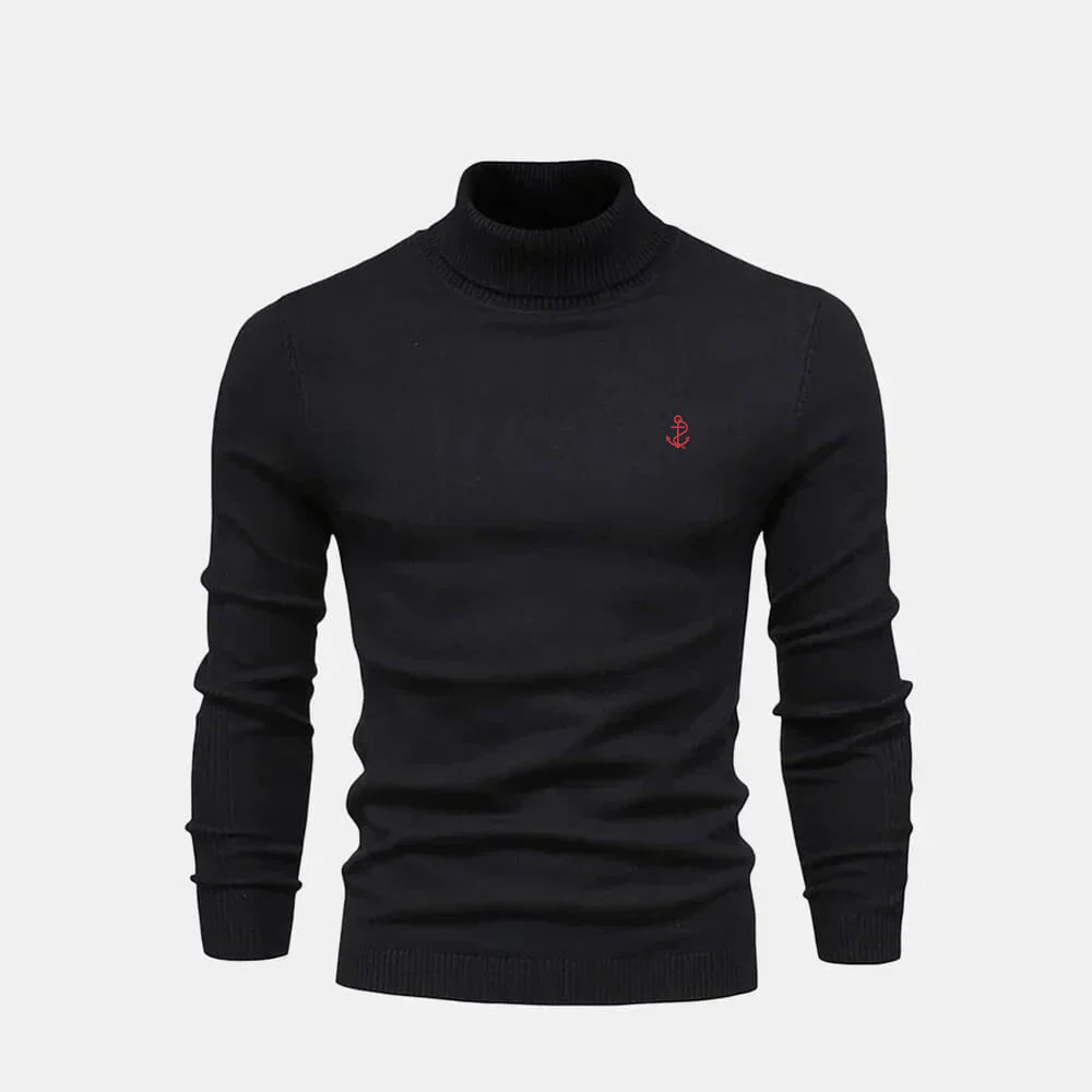 Turtleneck Cable-Knit Wool Knit Sweater - Image 2