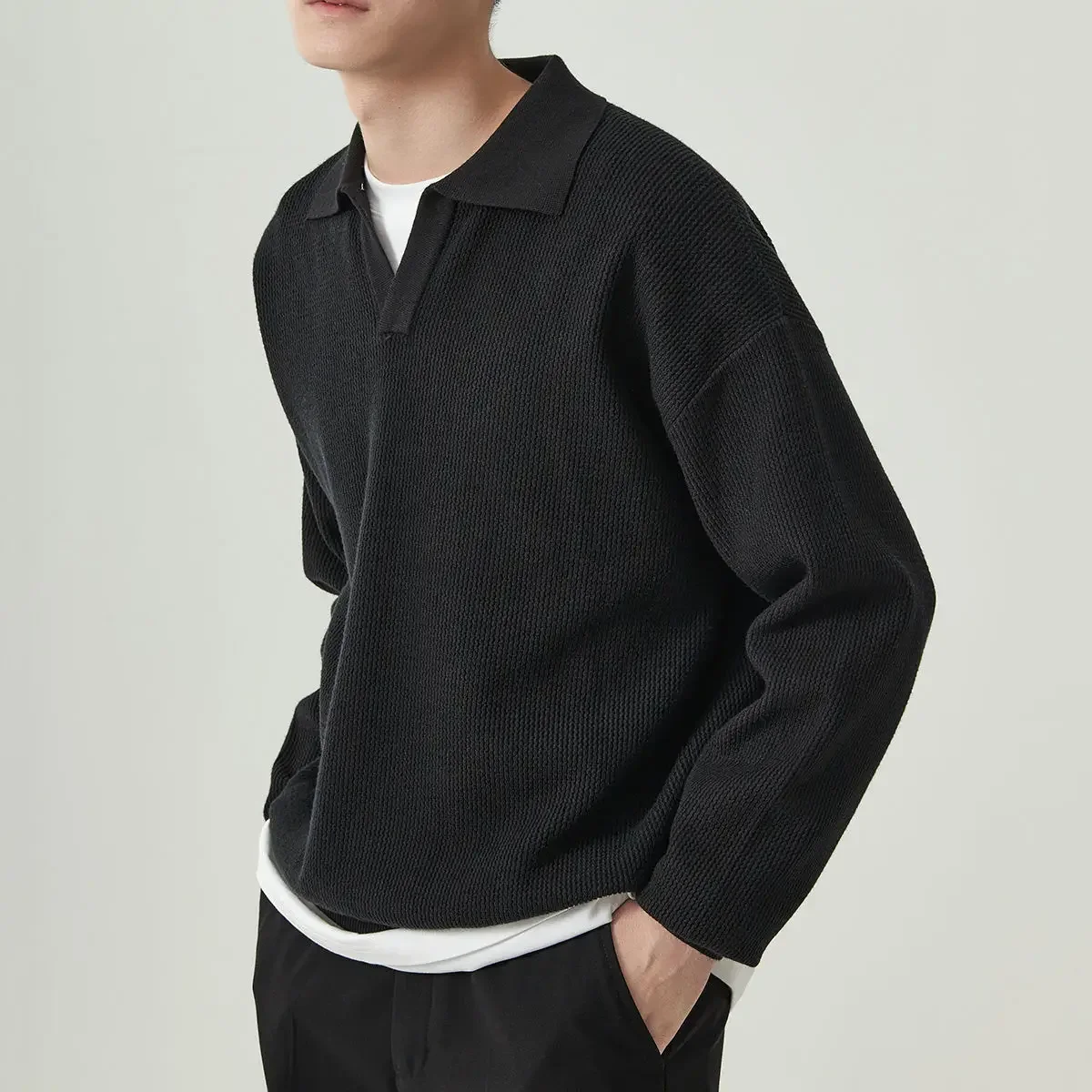 V-Neck Polo Sweater - Image 3